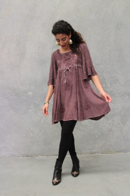 Acid Wash Angel Sleeve Dress - Image 12
