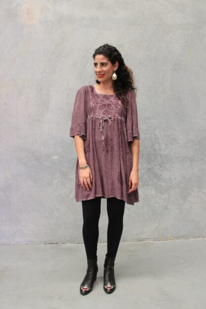 Acid Wash Angel Sleeve Dress - Image 11
