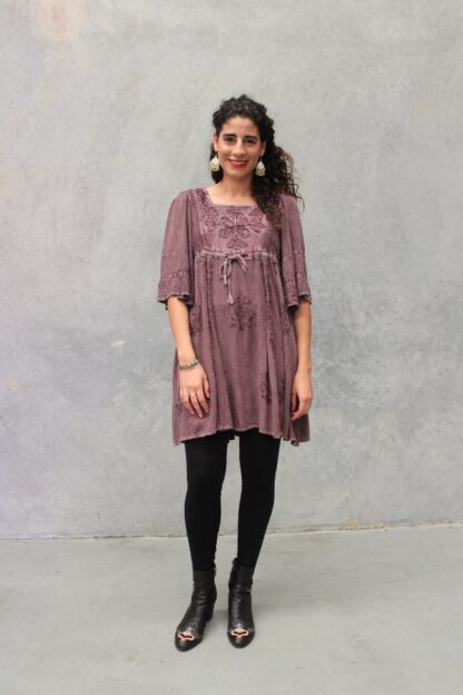 Acid Wash Angel Sleeve Dress - Image 7
