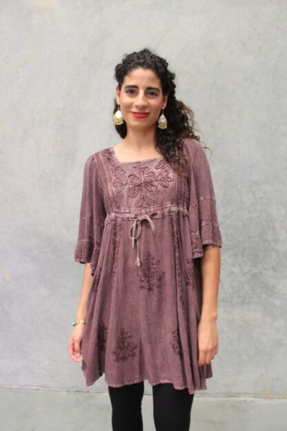 Acid Wash Angel Sleeve Dress
