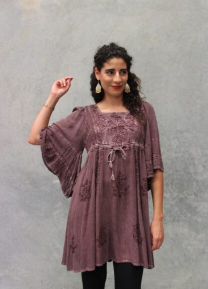 Acid Wash Angel Sleeve Dress - Image 5