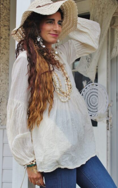 Calico Button Peplum Shirt - Image 6