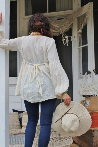 Calico Button Peplum Shirt - Image 8
