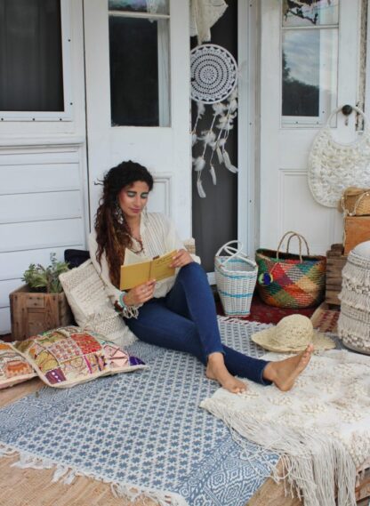 Patchwork Embroidered Cushion Cover 45 x 45 Regular Throw Size - Image 10