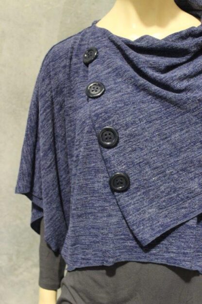 Wool look 4 Button Cowl Poncho Top - Image 14
