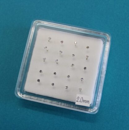 Pack 20 Nose studs DIAMANTE STERLING SILVER -Rainbow - Image 6