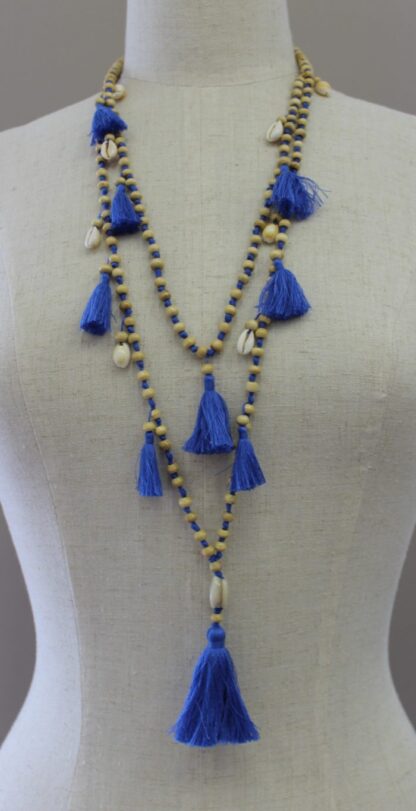 Coco Shell Tassel 2 Strand Necklace - Image 2