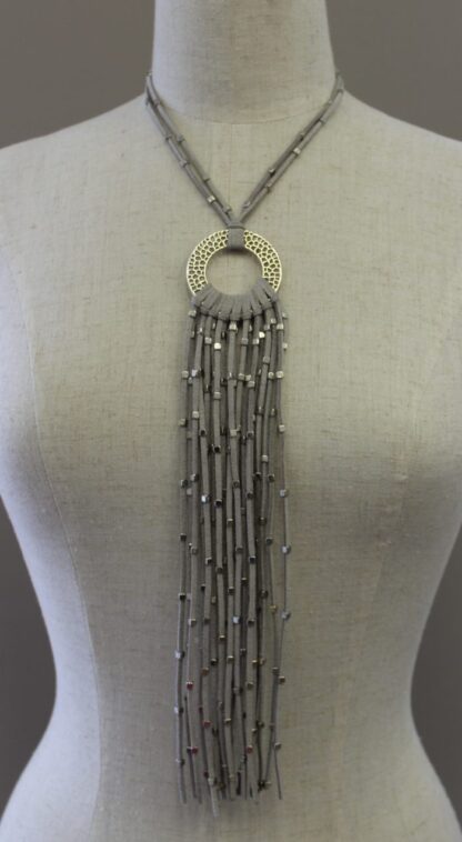 Comet Suede Tassel Necklace - Image 4