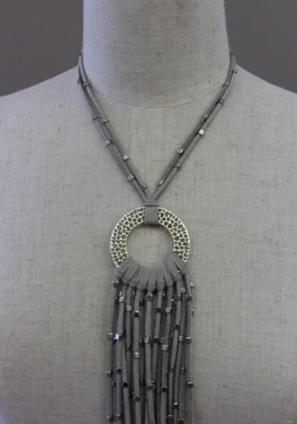 Comet Suede Tassel Necklace - Image 3