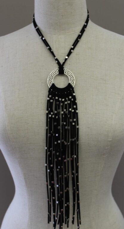 Comet Suede Tassel Necklace - Image 2