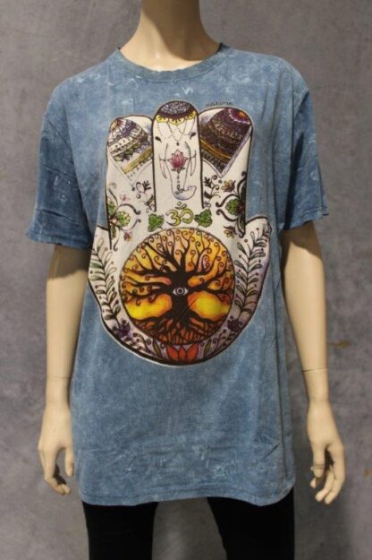 Mens/Unisex Hamzah Print Stonewash Cotton Tee - Image 4