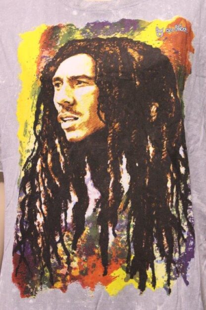 Unisex/Mens Bob Marley Cotton Stonewash Tee- Pale Grey - Image 3