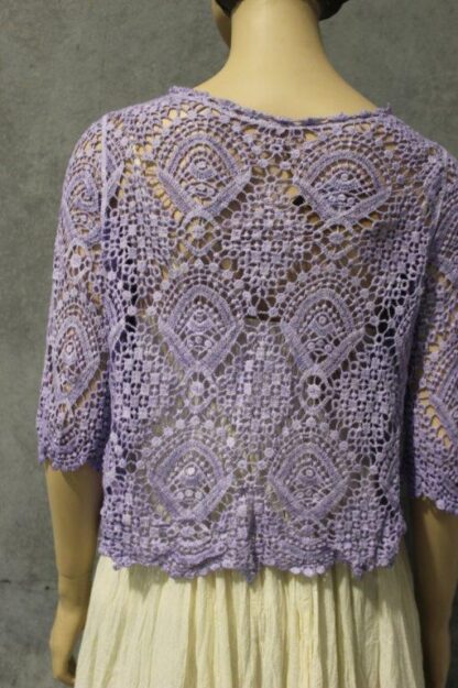 Overdyed Short Length Crochet Lace Cardi - Image 4