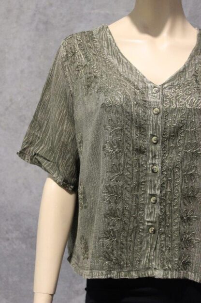 Cropped Crepe Button Top BACK IN 7 COLS! - Image 10
