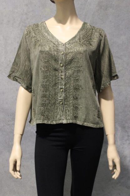 Cropped Crepe Button Top BACK IN 7 COLS! - Image 11