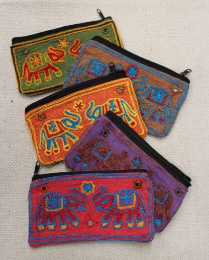 Elephant Emb Coin Purse Med