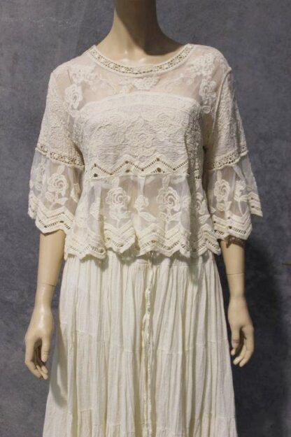 Tulle Emb Midriff Frill Top - Image 4