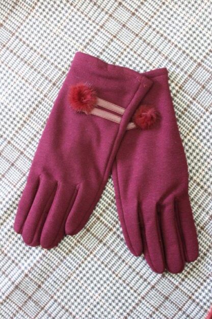 Fur Trim Jersey Gloves - Image 4
