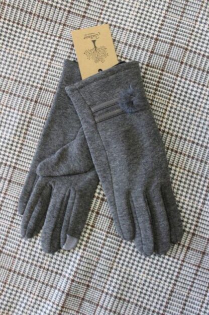 Fur Trim Jersey Gloves - Image 2