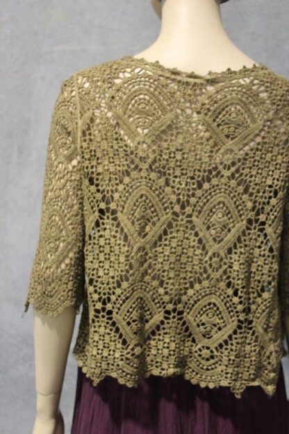 Overdyed Short Length Crochet Lace Cardi - Image 9