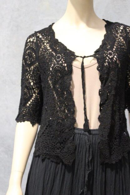 Overdyed Short Length Crochet Lace Cardi - Image 12