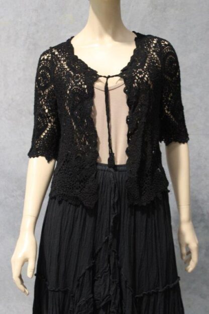 Overdyed Short Length Crochet Lace Cardi - Image 13