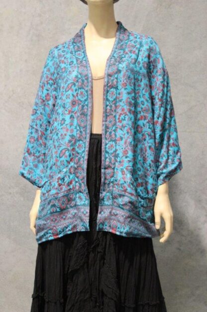 Jamawar Boho Kimono w Sari Lining (MEZ) - Image 8
