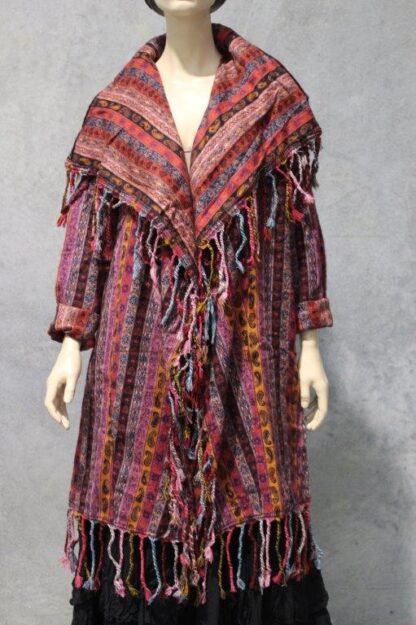 Stripe Nepal Fringe Jacket PINK (mez) - Image 9