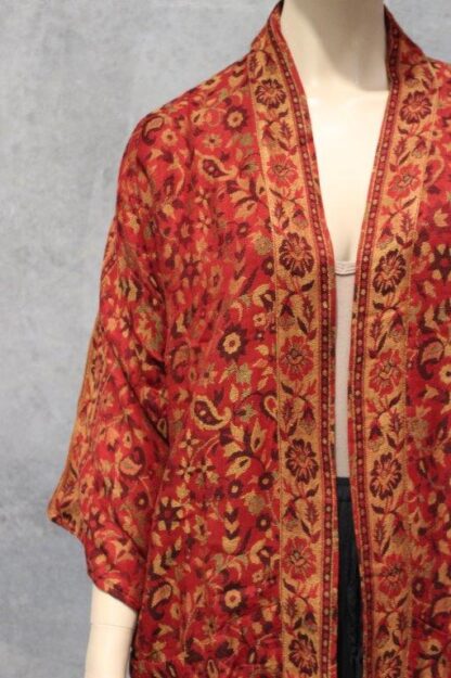 Jamawar Boho Kimono w Sari Lining (MEZ) - Image 6