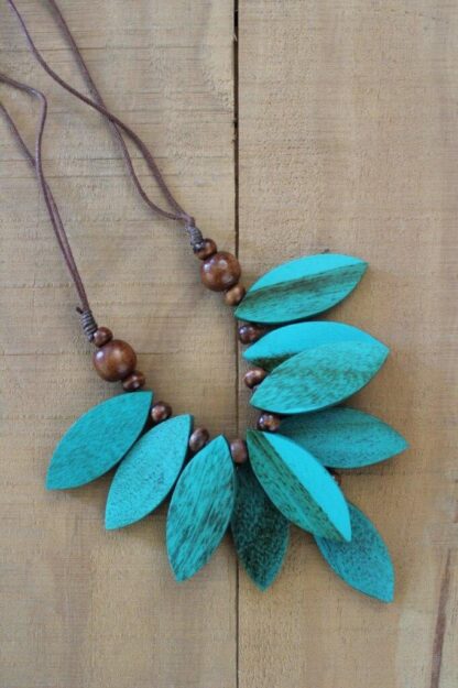 Leaf Shape Wood Necklace (NEW COLOURS!) - Image 9