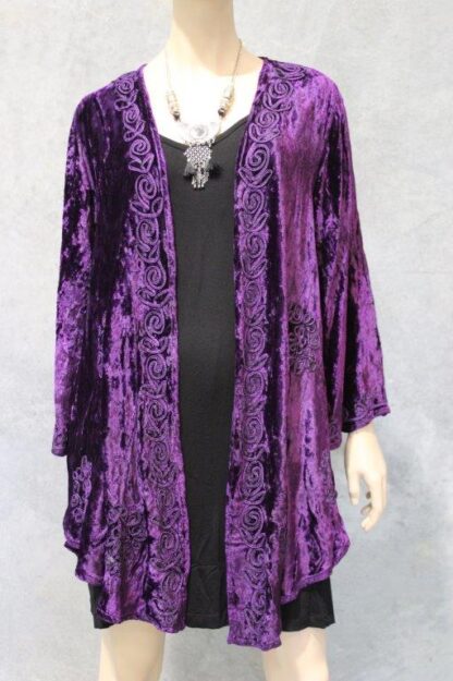 Velvet Braidwork Kimono Jacket NEW GOLD AND INDIGO! - Image 9