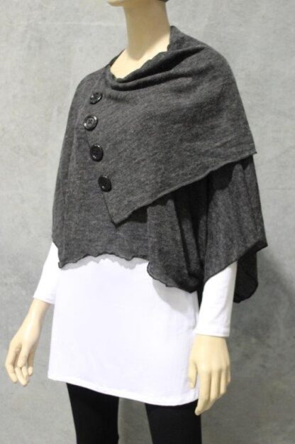 Wool look 4 Button Cowl Poncho Top - Image 26