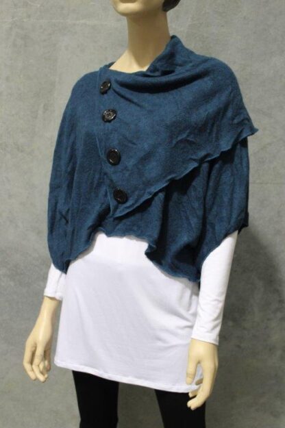 Wool look 4 Button Cowl Poncho Top - Image 24