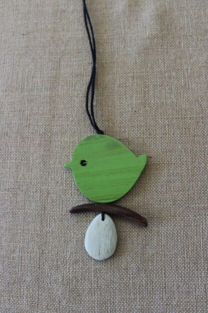Bird on Branch Wooden Pendant - Image 4