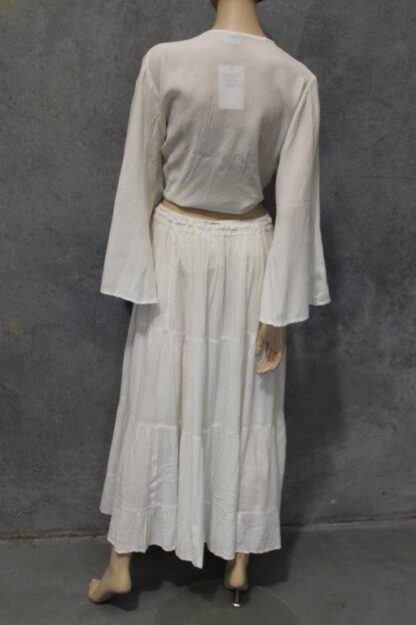 Plain Rayon Crepe Tier Skirt- WHITE SALE - Image 4