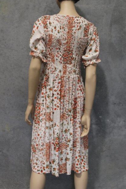 Shirred Bodice Rayon Crepe Dress Short - Image 2