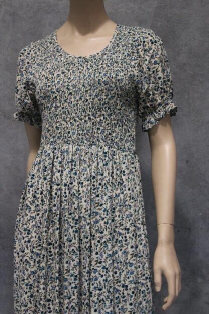 Shirred Bodice Rayon Crepe Dress Short - Image 9
