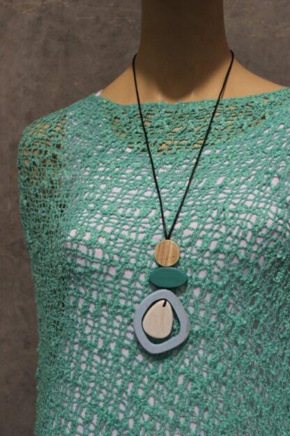 Atomic Pastel Wood Pendant - Image 3