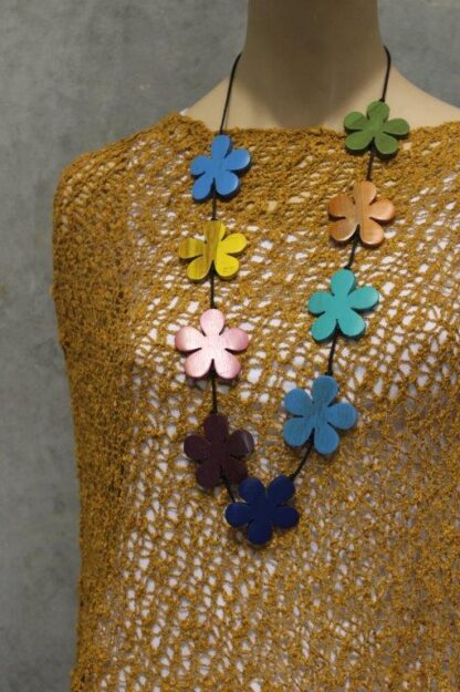 Pop Flower Wood Necklace NEW COLOURS!