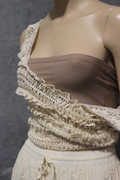 Shirred Cotton Lace Crop Top - Fits 8-14 WOW! - Image 9