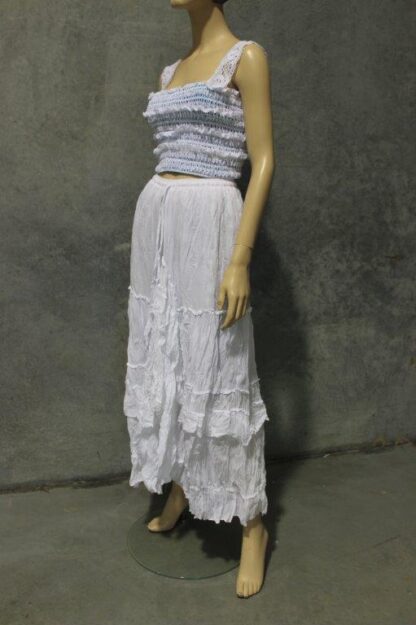 Shirred Cotton Lace Crop Top - Fits 8-14 WOW! - Image 7