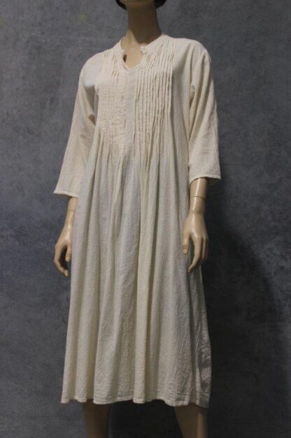 Pintuck Nehru Collar Midi Shift w Pockets - Image 10