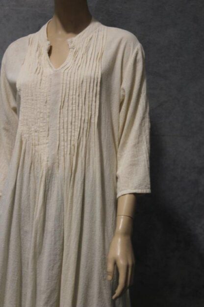 Pintuck Nehru Collar Midi Shift w Pockets - Image 8