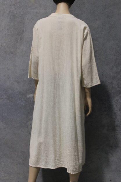 Pintuck Nehru Collar Midi Shift w Pockets - Image 9