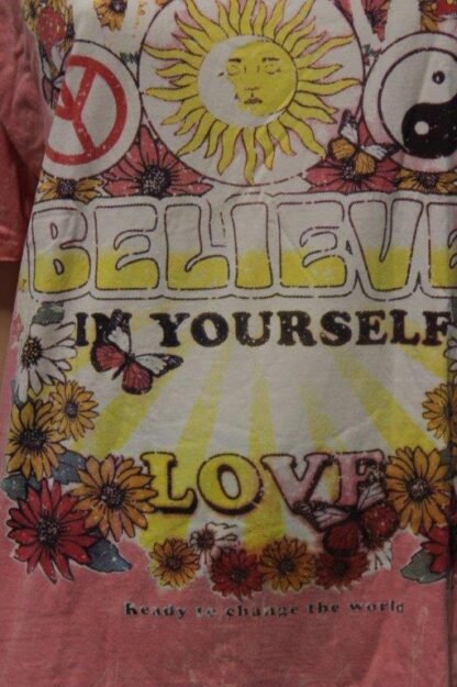 Mens/Unisex Believe in Yourself Stonewash Cotton Tee - Image 5