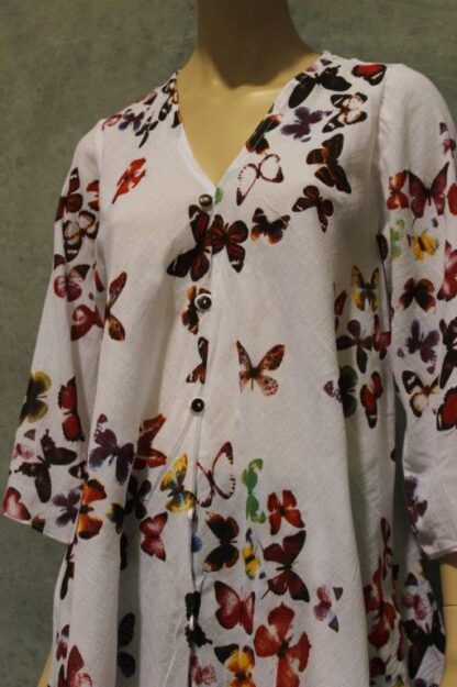 Butterfly Bias Printed Blouse - Image 4