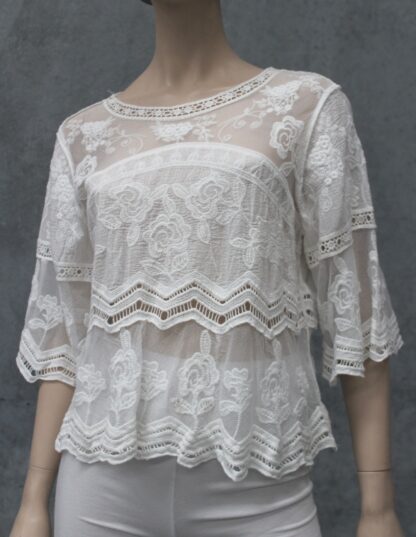 Tulle Emb Midriff Frill Top - Image 7