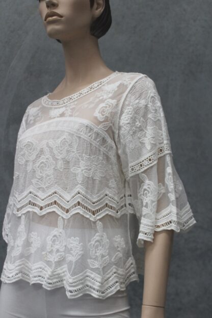 Tulle Emb Midriff Frill Top - Image 11