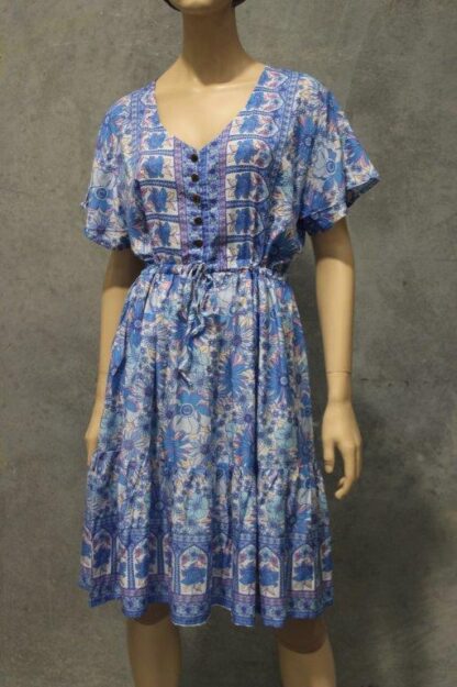 Babydoll Button Capsleeve Dress (LUCKY DIP PRINTS) - Image 4
