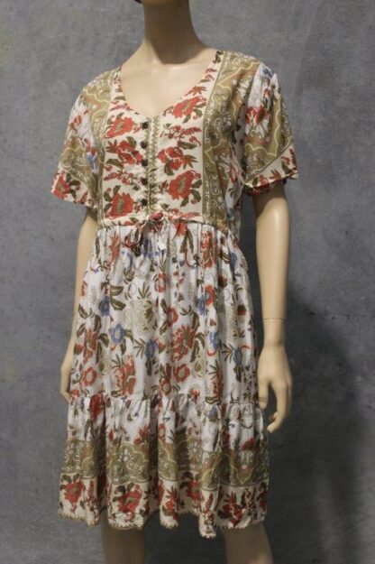 Babydoll Button Capsleeve Dress (LUCKY DIP PRINTS) - Image 2